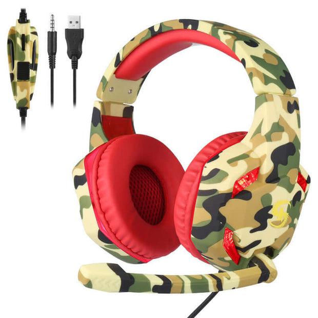Camouflage Gaming Headset Luminous Headset T-176 - Prime Picks