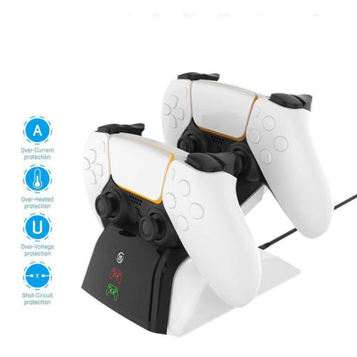 SEO OPTIMIZATION PS5 gamepad dual charger for charging two PS5 controllers safely and efficiently.