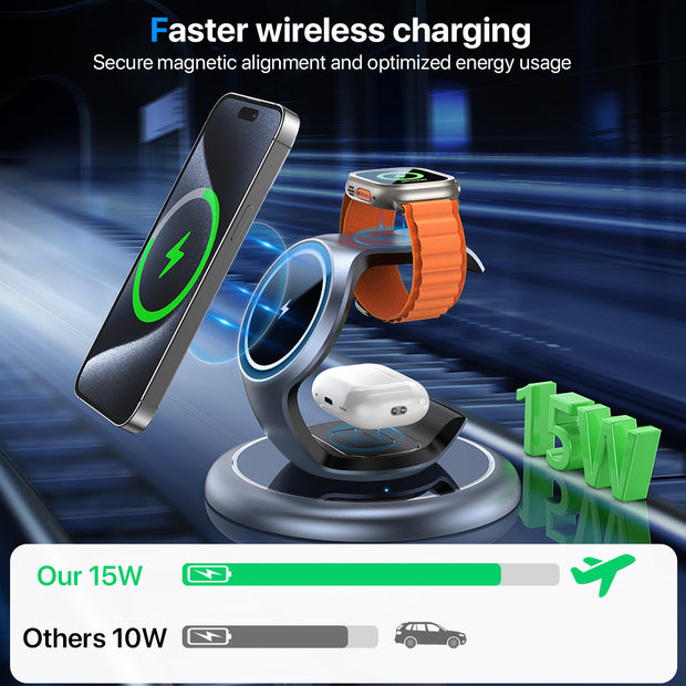 3-in-1 Magsafe Charger Wireless Charging Station - Prime Picks