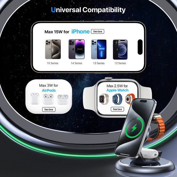 3-in-1 Magsafe Charger Wireless Charging Station - Prime Picks